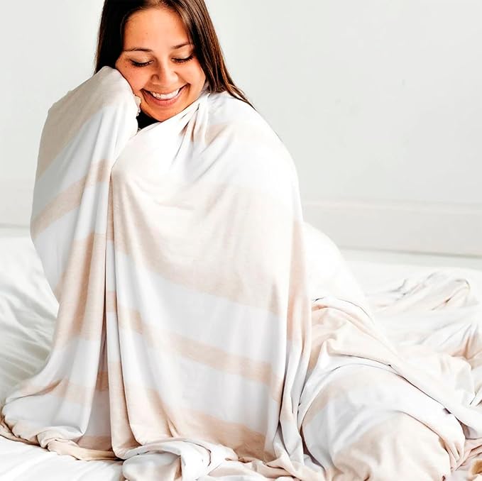 Little Sleepies Cloud Blanket, Soft Viscose from Bamboo Toddler & Baby Blanket for Boys & Girls, Lightweight, Perfect for Hot Sleepers, 65" x 85", Oversized (Oatmeal Heather)