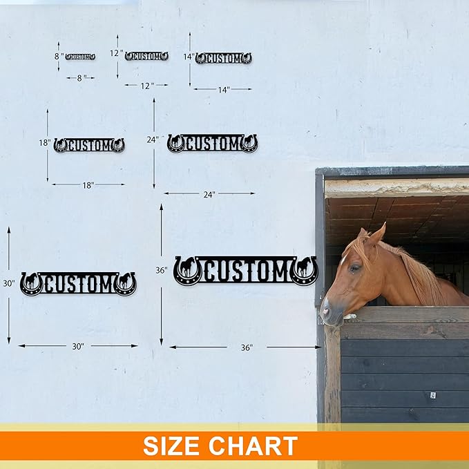 Personalized Horseshoe Metal Sign, Horse Name Sign, Horse Stable/Ranch/Barn/Farm Signs Decor, Horseshoe Indoor/Outdoor Wall Decor, Horse Farmer’s Gift