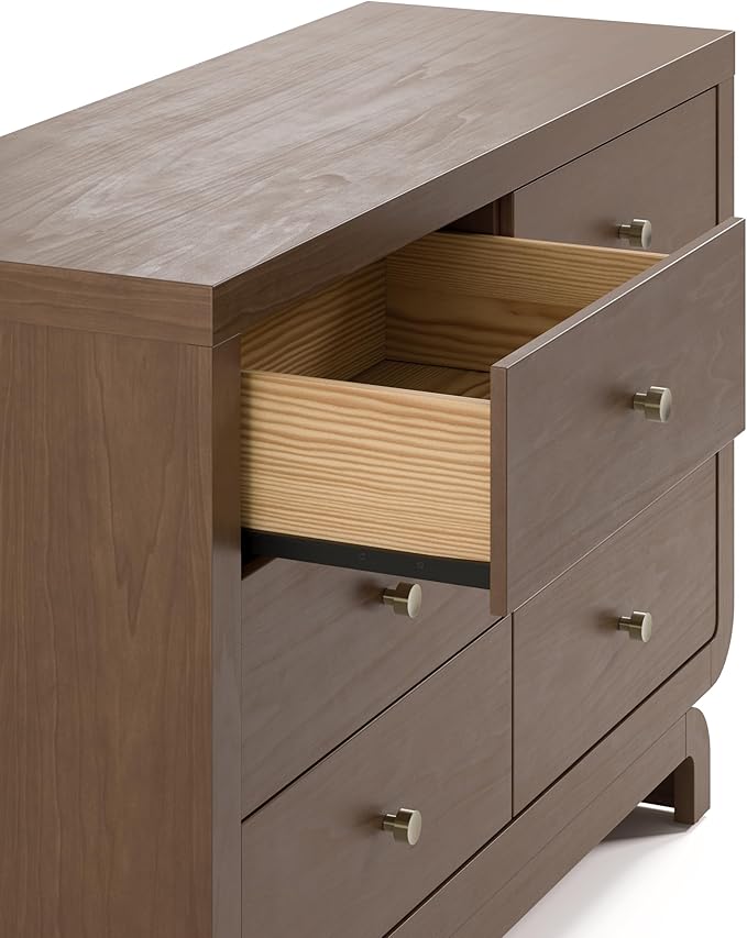 Storkcraft Santorini 6 Drawer Double Dresser (Hazelnut) - GREENGUARD Gold Certified, Interlocking Drawer System, Dresser Drawer Organizer for Kids Bedroom