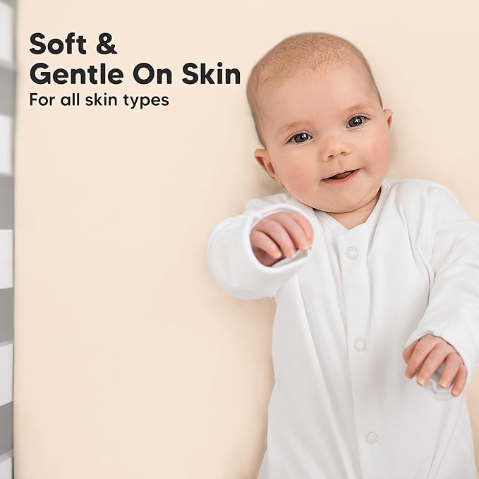 KeaBabies 2-Pack Baby Crib Sheets for Boys, Girls - 52x28 Viscose Derived from Bamboo Toddler Bed Sheets Neutral, Fitted Crib Mattress Cover for Standard Baby Bedding, Soft & Cozy (Cameo)