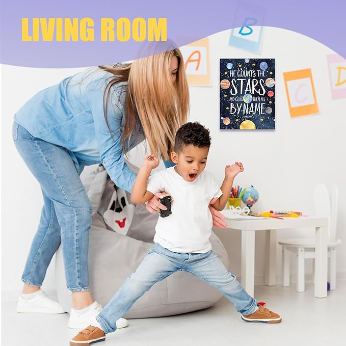 URLLUAE Solar System Canvas Poster Prints, Space Nursery Decor,Space Wall Art,Outer Solar System for Kids Room Decor for Boys Room,11x14 Inches