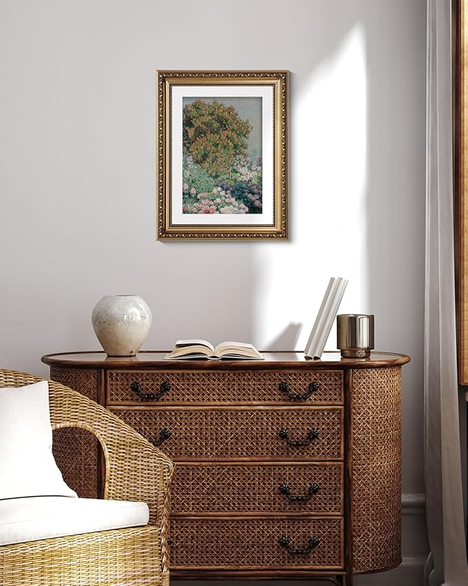 ARPEOTCY Vintage Gold Framed Wall Art, Nature Flower Garden Retro Paintings, Aesthetic Canvas Prints Artwork with Frame, Classical Victorian Wall Decor for Living Room Bathroom Bedroom 11x14 inch