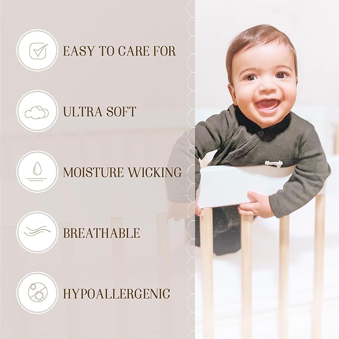 Bella Coterie Luxury Bamboo Viscose Crib Sheet | Organically Grown | Ultra Soft | Cooling for Better Sleep | Deep Pocket Fitted Sheet for Crib & Toddler Mattress | 100% Organically Grown [Ivory]