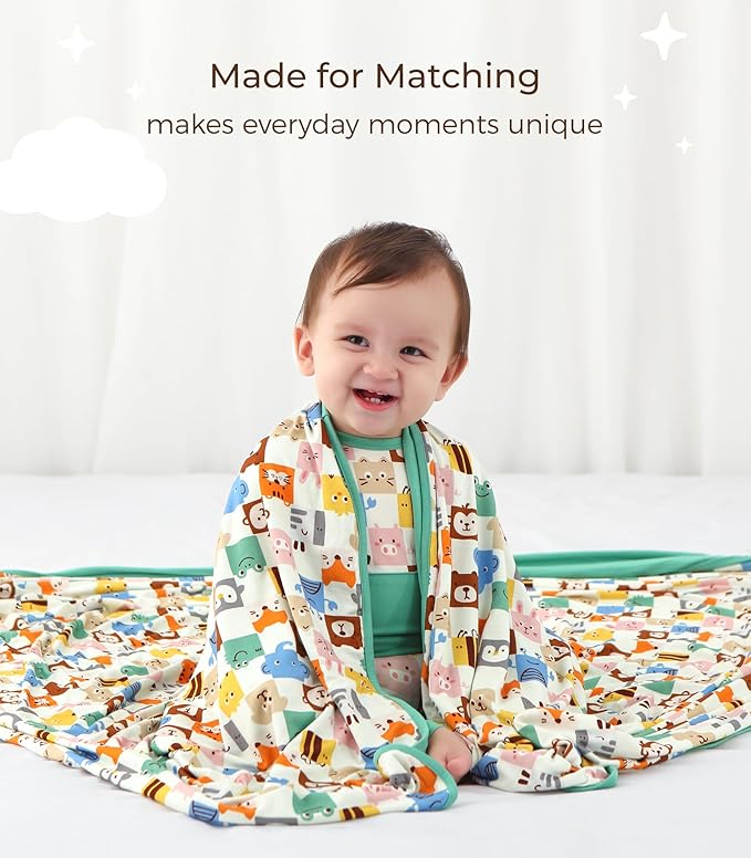 Premium Baby Blankets, Soft Viscose from Bamboo Blanket for Boys and Girls, Nursery Crib Bedding Quilt for Newborn and Toddler, Cooling for Hot Sleepers 50'' x 50'' Animal