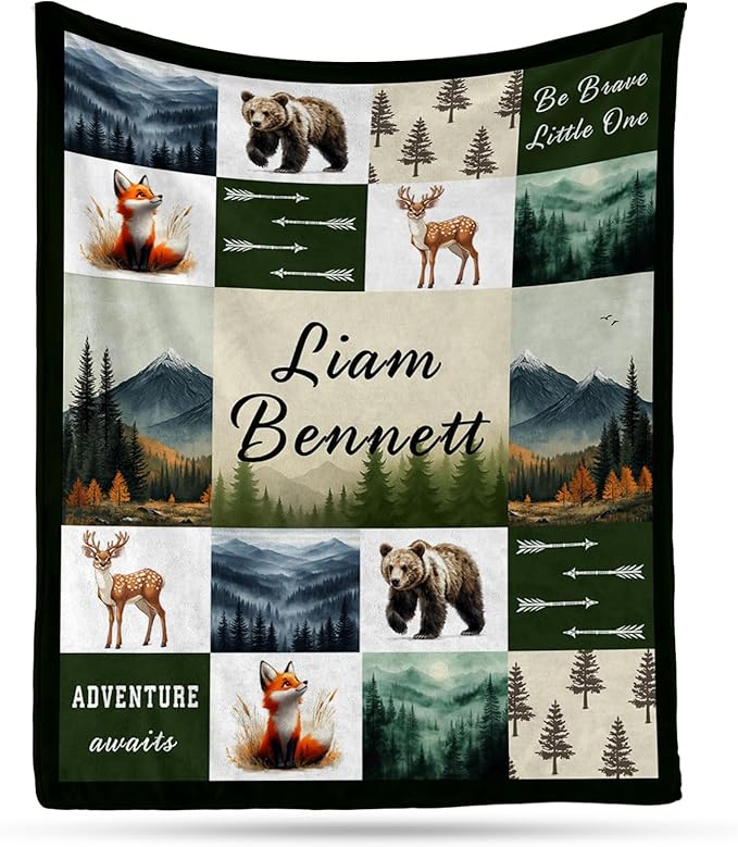 Ship Next Day, Personalized Baby Blankets - Printed in USA, Custom Name Blanket, Baby Blanket with Name, Ultra-Soft Cozy Fleece Blankets, Gifts for Baby Newborn Toddlers Boys & Girls Kids
