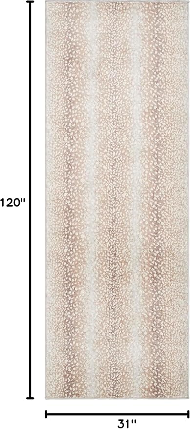 Livabliss Area Rugs - 3x10 Pablo Modern Antelope Print Camel Brown Runner Area Rug for Living Room Bedroom - Animal Theme Non-Shedding Stain Resistant Large Carpet for Hallway, Entryway (2'7" x 10')
