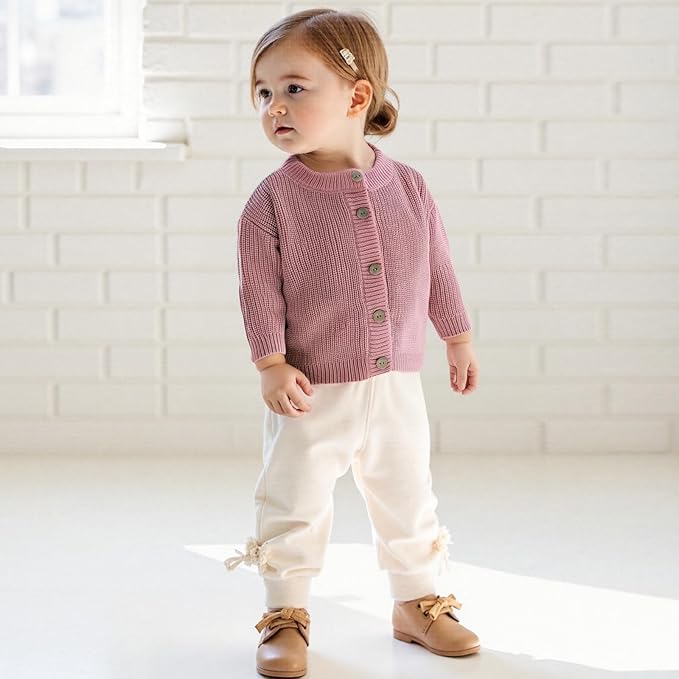 Newborn Baby Boy Girl Knit Sweater Cardigan Winter Warm Button Down Sweatshirt Top Outfit Cute Infant Fall Clothes