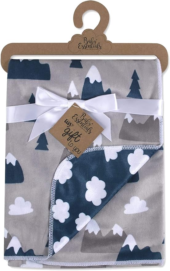 Baby Essentials Sherpa Fleece Baby Blanket 35x30 – Super Soft, Warm Reversible Baby Blankets for Newborns, Infants, Toddlers, and Nursery