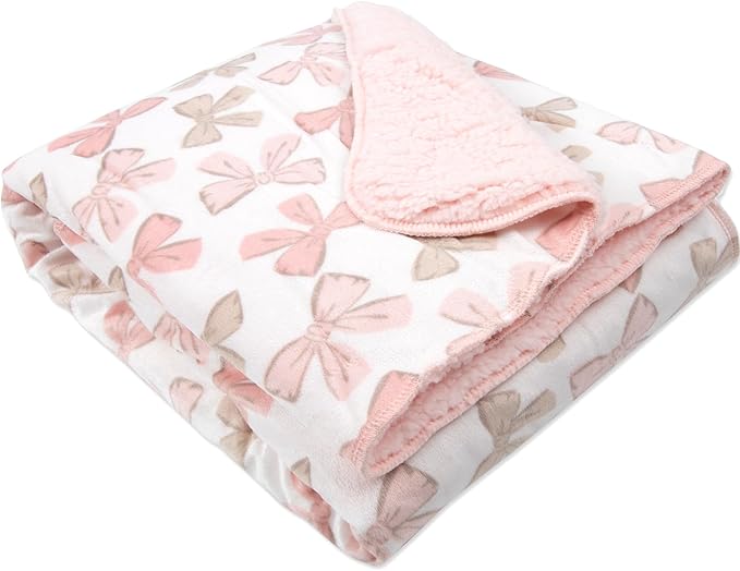 Baby Essentials Sherpa Fleece Baby Blanket 35x30 – Super Soft, Warm Reversible Baby Blankets for Newborns, Infants, Toddlers, and Nursery