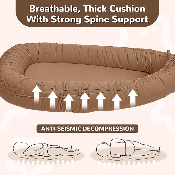 Baby Lounger, Infant Lounger for Newborn,Portable Baby Nest Cover Breathable & Soft, Newborn Essentials