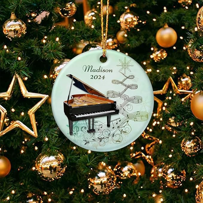 wowcugi Piano Ornament Personalized Instrument Ornaments for Christmas Tree Xmas Tree Decorations Keepsake Gifts for Pianist Instruments Music Lovers