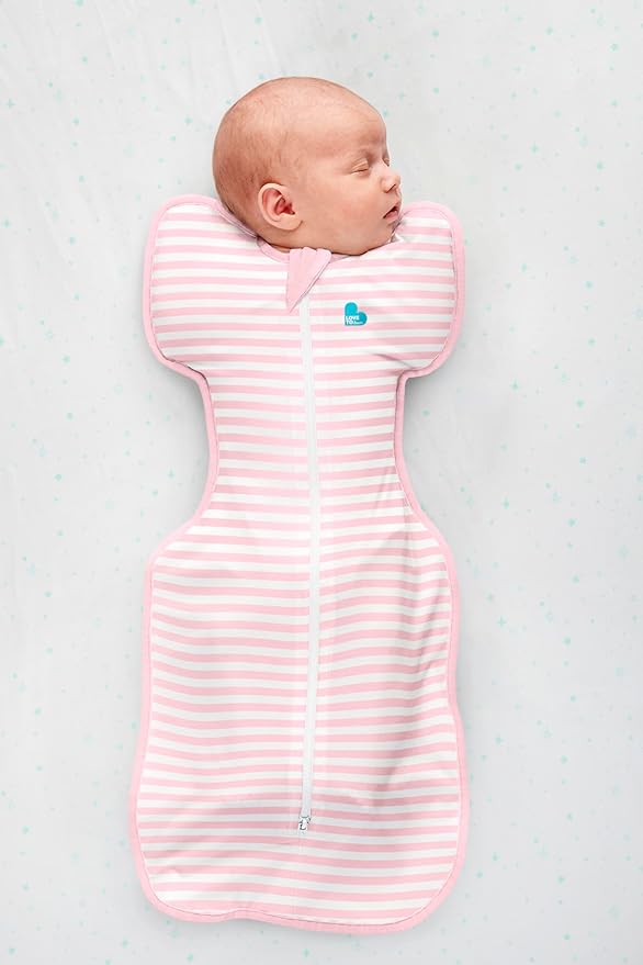 Love to Dream Swaddle UP, Stripe Pink, 1.0 TOG Baby Sleep Sack, Self-Soothing Swaddles for Newborns, Improves Sleep, Snug Fit Helps Calm Startle Reflex, New Born Essentials for Baby, 13-19 lbs,