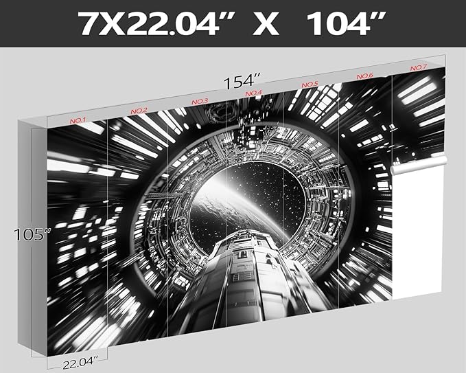 XMPMBM-Capsule Space backsplash Large Decorative Wallpaper Starship Nursery Room Boys Bedroom Bathroom Wall Mural- W 154" X H 105"（112 Square Foot）