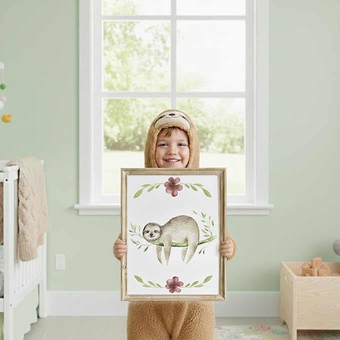 Sloth Wall Decor (Set of 3) Art Print - 8x10 (Unframed) | Bring a Touch of Serenity and Playfulness to Your Home Decor | Room Decor | Home Décor | Living Room Wall Decor | Office Wall Decor