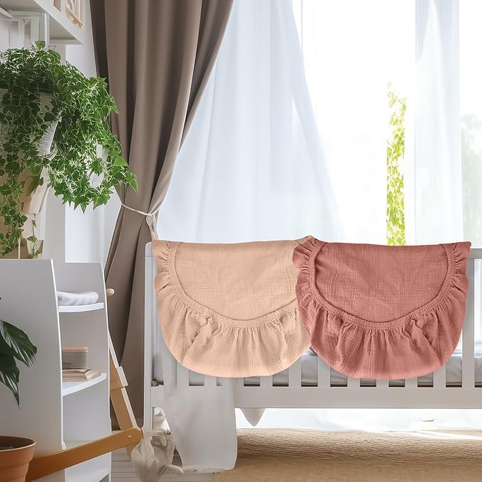 Muslin Bassinet Sheets for Baby Boy Girl,Breathable Baby Bassinet Sheets Fitted for Bassinet,Oval Rectangle,Hourglass,Bassinet Mattress/Pad,Soft Cotton 2 Pack