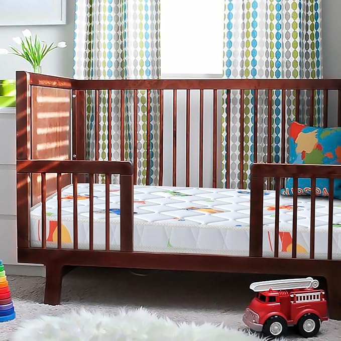 Premium Baby Mattress for Crib and Toddler Bed, 100% Knitted Fabric, Premium Fleece Surface-Hypoallergenic, Soft Breathable, 5" Thick-Firm and Optimal Support, Non-Toxic Crib Mattress