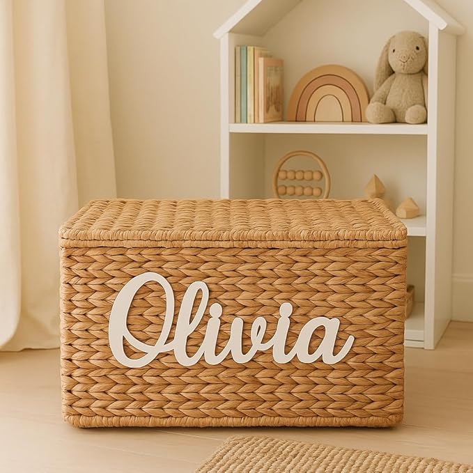 Wooden Name Sign 8-35" Wide Personalized Letters for Nursery Art Wall Room Decor Baby Shower Occasion Family Name Sign Nameplate Wood Plaque