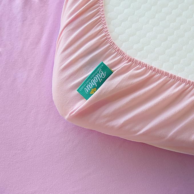 Bassinet Sheets Fit for YADAQE, Li'l Pengyu, BCOL, Miclassic, Milliard, TCBunny and Evolur Stellar Bedside Bassinet, 100% Cotton, 2 Pack, Ultra Soft Bassinet Sheet, Pink and Violet