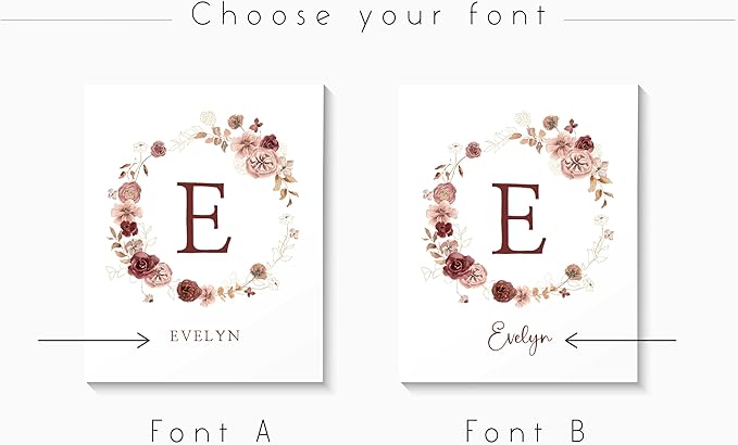 Personalized Name Flower Nursery Wall Art Prints, Crib & Nursery décor, Newborn Baby Girl Gift Present, Floral Baby Girl Room Pictures, Poster For Baby And Kids (1 Print, Flower 1)