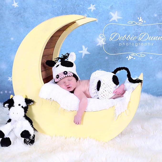 Baby Photography Props Cow Hat Crochet Shorts Infant Photoshooting Outfit Photo Posing Suit Photo Outfi PhotoShooting Clothes