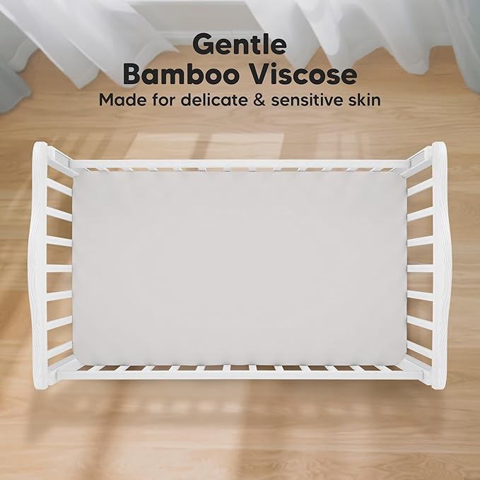KeaBabies 2-Pack Baby Crib Sheets for Boys, Girls - 52x28 Viscose Derived from Bamboo Toddler Bed Sheets Neutral, Fitted Crib Mattress Cover for Standard Baby Bedding, Soft & Cozy (Sage)
