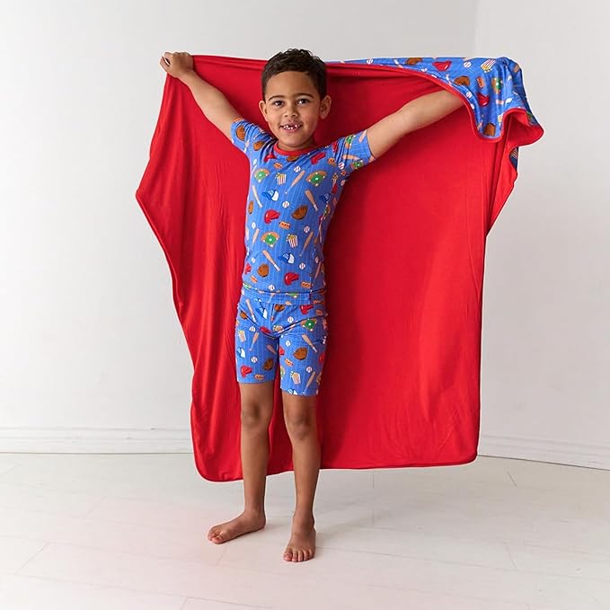 Little Sleepies Cloud Blanket, Soft Viscose from Bamboo Toddler & Baby Blanket for Boys & Girls, Lightweight, Perfect for Hot Sleepers, 50" x 50", Large (Blue All Stars)