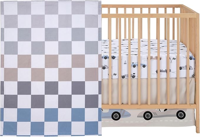 Lambs & Ivy Little Racer 3-Piece Cars/Transportation Baby Crib Bedding Set