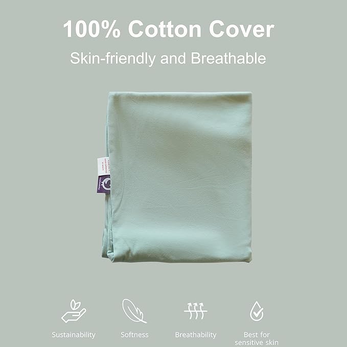 CooCooBaby Organic Infant Lounger Cover, 100% Organic Cotton, Newborn Essentials, Baby Gifts | Cover Only (Sage Green)