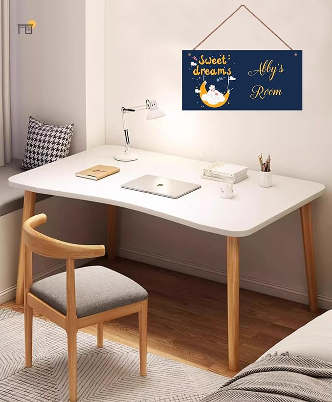 Personalized Cute Sheep Sign, Sweet Dreams Wall Decor Custom Name Door Art for Kids Room Floral Nursery Art Plate For Boys Room Girls Bedroom Little Man Cave
