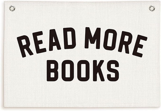 Lacama Classroom Decor Reading Corner Sign,Read More Books Banner Flags,Reading Nook Decor,Positive Affirmations Wall Decor Hanging Banner Flag,30x20 Inch