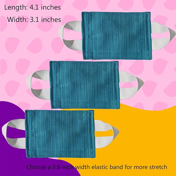 Door Silencer, Quiet Door Closer Cushion, Padded Door Latch Cover for Nursery, Baby, Light Sleepers Noise Reduced Prevent from Locking for Toddler Safety - 4.1 x 3.1 inch, Peacock Blue, Pack-3