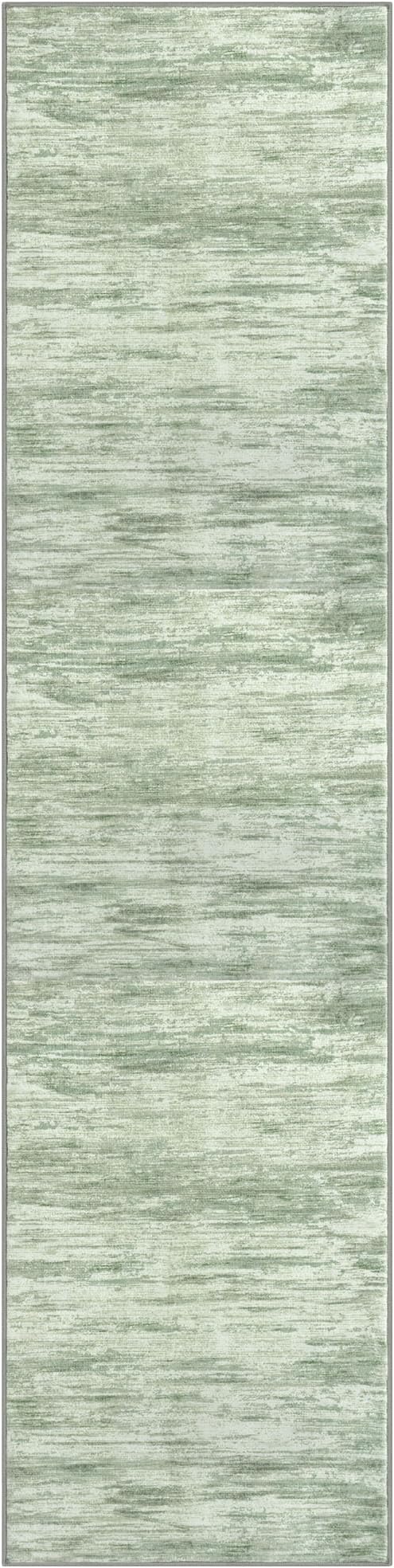 2x8 Modern Abstract Runner Rug for Hallways, Light Sage Green and Ivory Super Soft Hallway Decor Kitchen Rugs with Non-Slip, Non-Shedding Washable Rug for Entryway Bedroom Indoor
