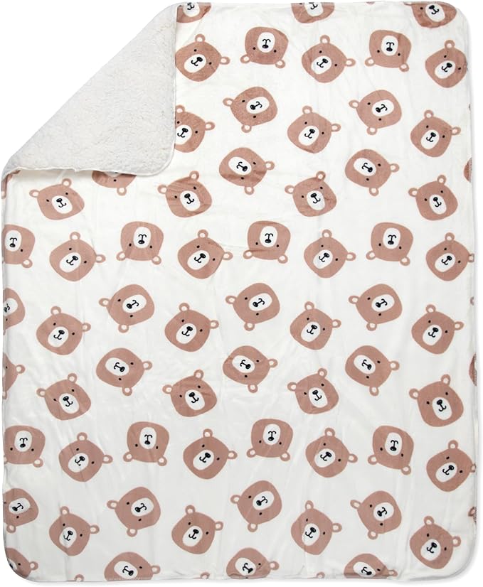 Baby Essentials Sherpa Fleece Baby Blanket 35x30 – Super Soft, Warm Reversible Baby Blankets for Newborns, Infants, Toddlers, and Nursery