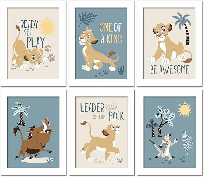 Lambs & Ivy Disney Baby Lion King Unframed Wall Art - Simba/Timon/Pumba