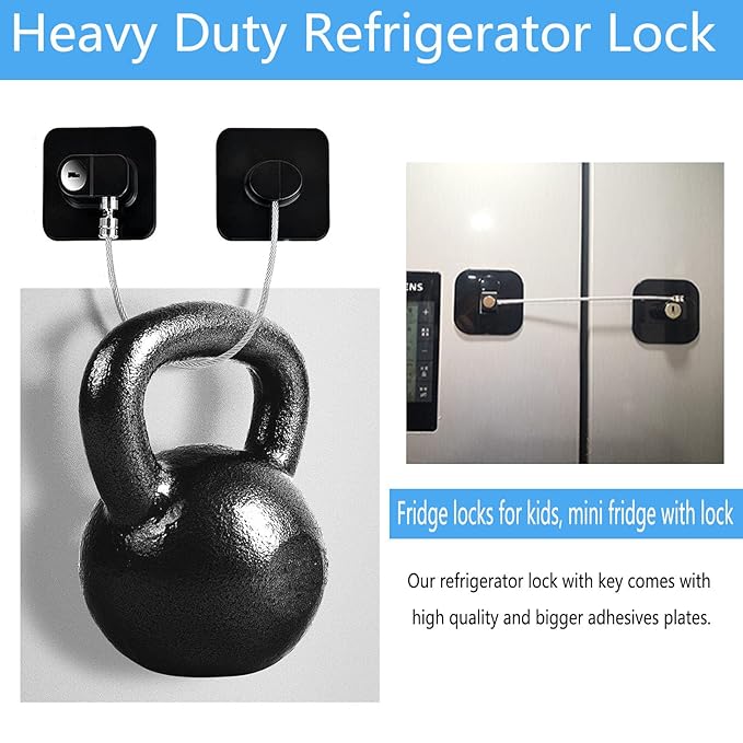 YEYA Upgraded Child Proof Refrigerator Door Lock, Large Base 1-Pack, Fridge Locks for Kids with Key
