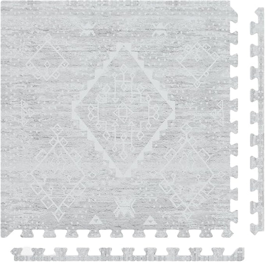 House of Noa Baby Play Mat – 4x8 Gray Ula – Set of 8 Tiles – Cushioned EVA Foam Play Mat for Floor, Soft Interlocking Baby Crawling Mats for Hard Floors