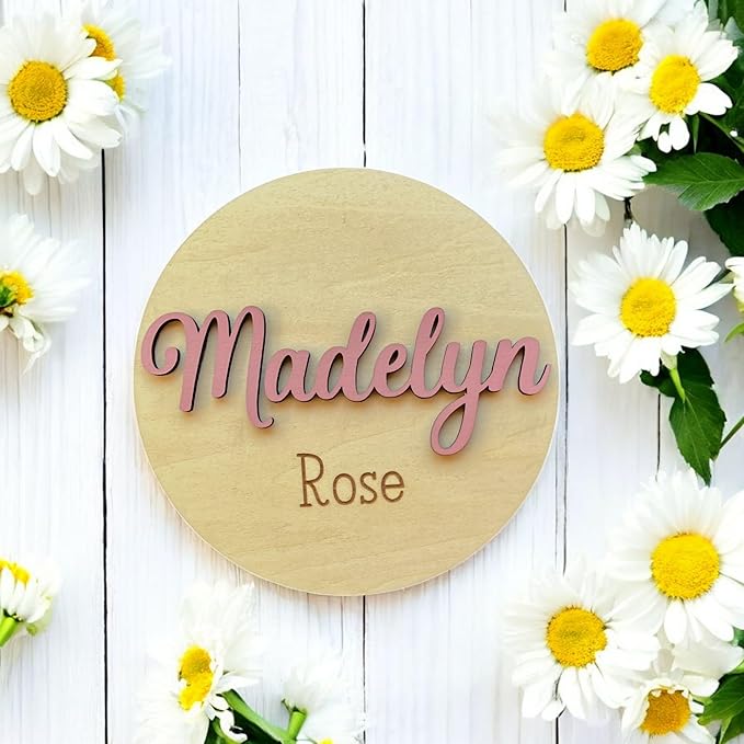 Personalized 3D Birth Announcement Sign, Custom Baby Name Hospital Photo Prop, Many sizes, 12 Font Options, 30 Colors