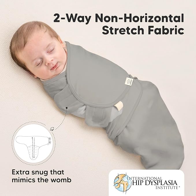 KeaBabies 3-Pack Organic Baby Swaddle Sleep Sacks - Swaddles for Newborns, Infant 0-3 Months, Baby Girls, Boys, Soft & Snug Newborn Sleep Sack, Nursery Swaddling Blankets (Ripple)