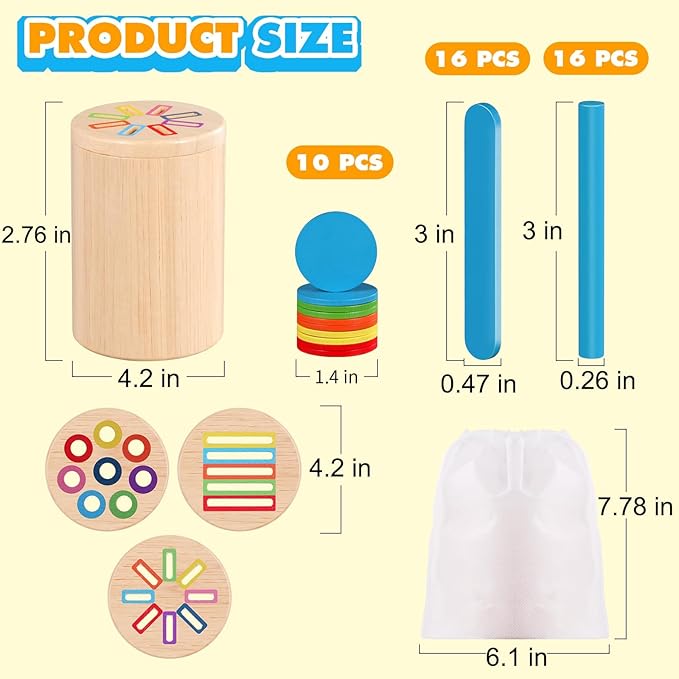 Wooden Montessori Toys for 1, 2,3 Year Old: 3 in 1 Fine Motor Skills Juguetes, Learning Color Matching Sorting Sensory - for Toddlers 15,18,24 Month