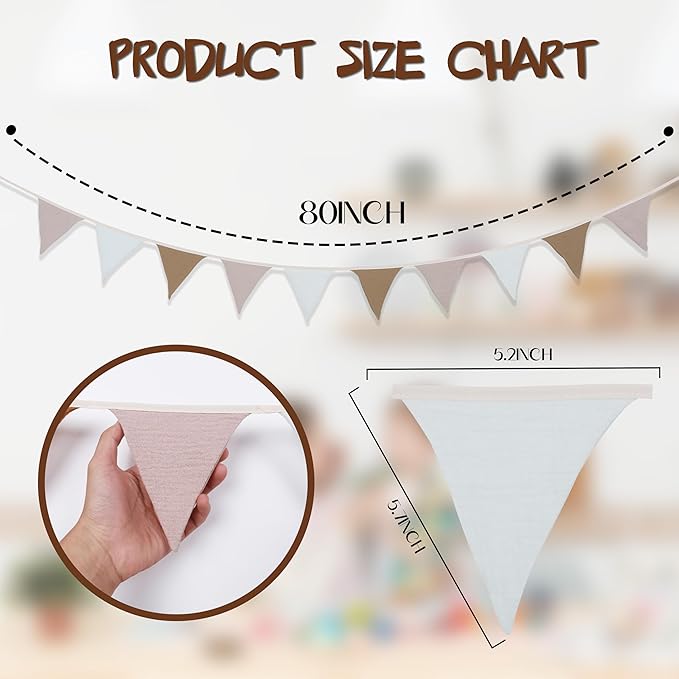 Pennant Banner Flags,Infant and toddler room decoration pennant,for Nursery Decor Baby Birthday Boho Wedding Shower Party Event (Colorful triangular flag banner91)