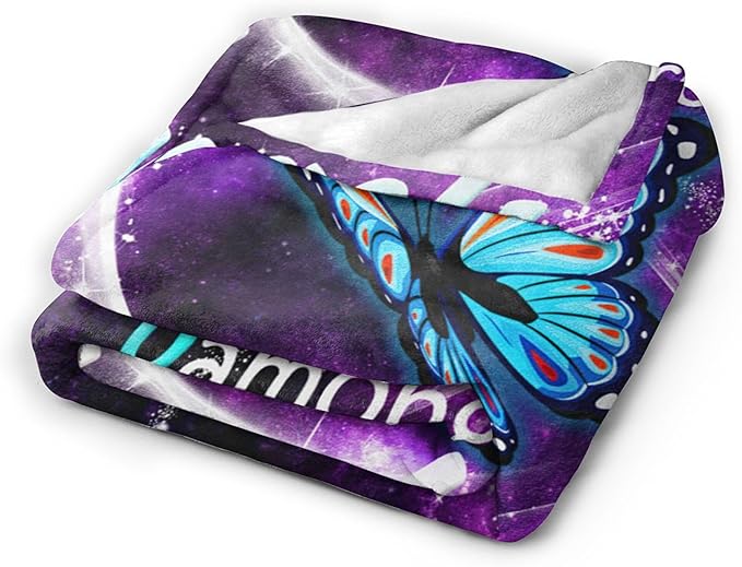 Blue Butterfly Blanket Throws Butterfly Gifts Angels Butterfly Throw Blanket for Girls Women Kids Adults Soft Warm Cozy Fleece Blanket for Couch Sofa Bed 50"x40"