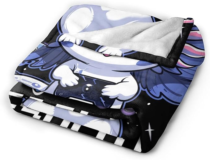 Axolotl Gaming Throw Blanket for Boys & Adults - Soft, Warm & Cozy Fleece for Couch, Sofa & Bed - 80"x60"