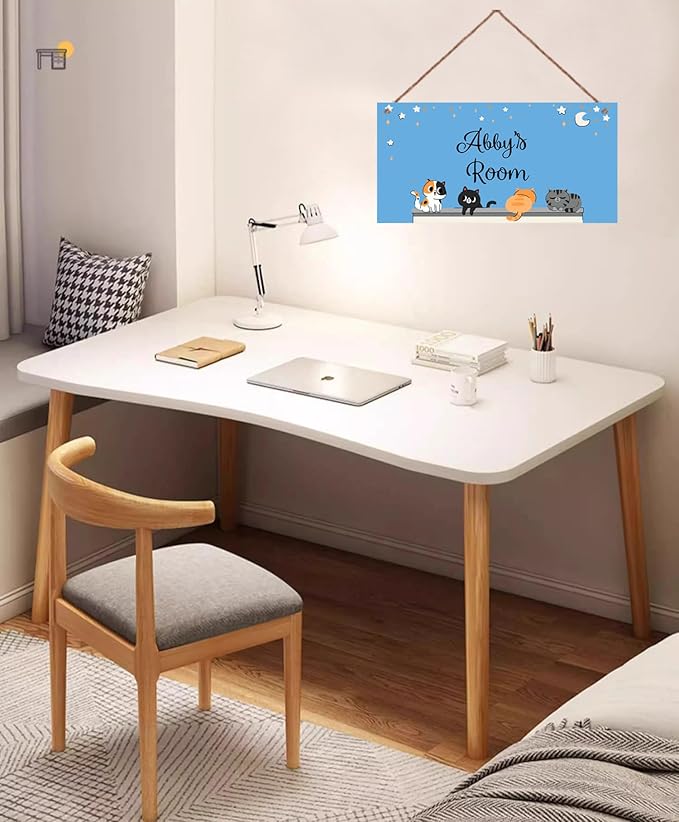 Personalized Sign Cute Cats Themed For Kids Room Nursery Door Decor,Custom Name Kittens Wall Art Decor For Pet House Decorative Plate for For Girls Boys Bedroom Little Man Cave