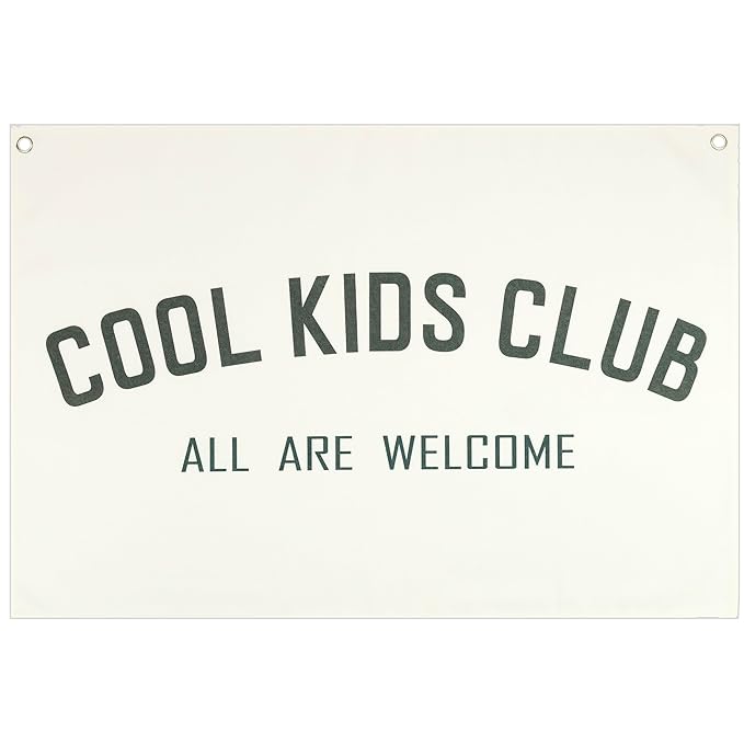 Cool Kids Club-Rectangular Banner Flag Wall Art Decor Gift for Baby Boy Girl Kids,Nursery Classroom Playroom Reading Room Bedroom Decor-Baby Present Shower,Birthday Christmas Gift