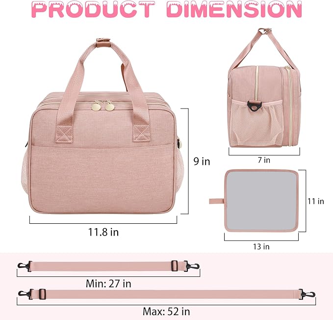 Wearable Breast Pump Bag, Breast Milk Cooler Bags with Insulated Compartment, Pumping Bag Compatible with Momcozy, Medela and Elvie Pumps, Pump Carrying Case for Work Travel Camping, Pink