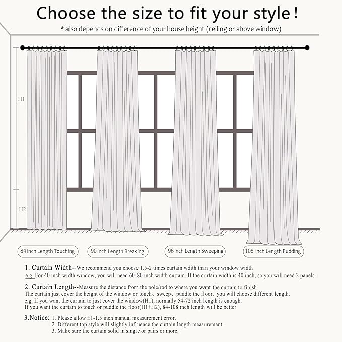 Natural Pinch Pleated Full Blackout Curtains Linen Texture Noise Reducing Window Treatment Panel 84 Inch Long for Living Room Bedroom Thermal Insulated Back Tab Drapes with Hooks, 2 Panel, 40"Wx84"L