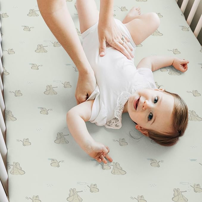 KeaBabies 2-Pack Baby Crib Sheets for Boys, Girls - 52x28 Viscose Derived from Bamboo Toddler Bed Sheets Neutral, Fitted Crib Mattress Cover for Standard Baby Bedding, Soft & Cozy (Elly)