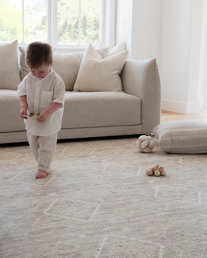 House of Noa Baby Play Mat – 4x6 Driftwood Ula – Set of 6 Tiles – Cushioned EVA Foam Play Mat for Floor, Soft Interlocking Baby Crawling Mats for Hard Floors