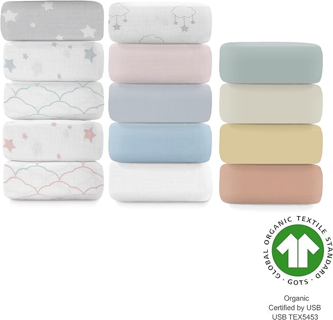 Newton Baby Fitted Crib Sheet (2-Pack) - Ultra Breathable and Soft, Organic Cotton, Fits All Standard Cribs, Twilight Grey