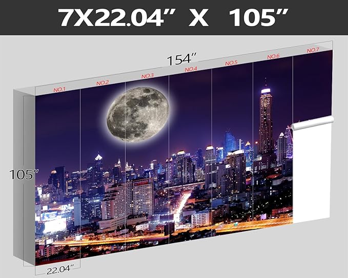 XMPMBM-City Night View The Moon Nursery Room Fabric Wallpaper Living Room Bedroom Bathroom Wall Mural-W 154" X H 105"（112 Square Foot）